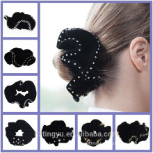 Fashion factory custom Women Girl Lady Hair Band sewed rhinestones hair shine women hairband Scrunchie